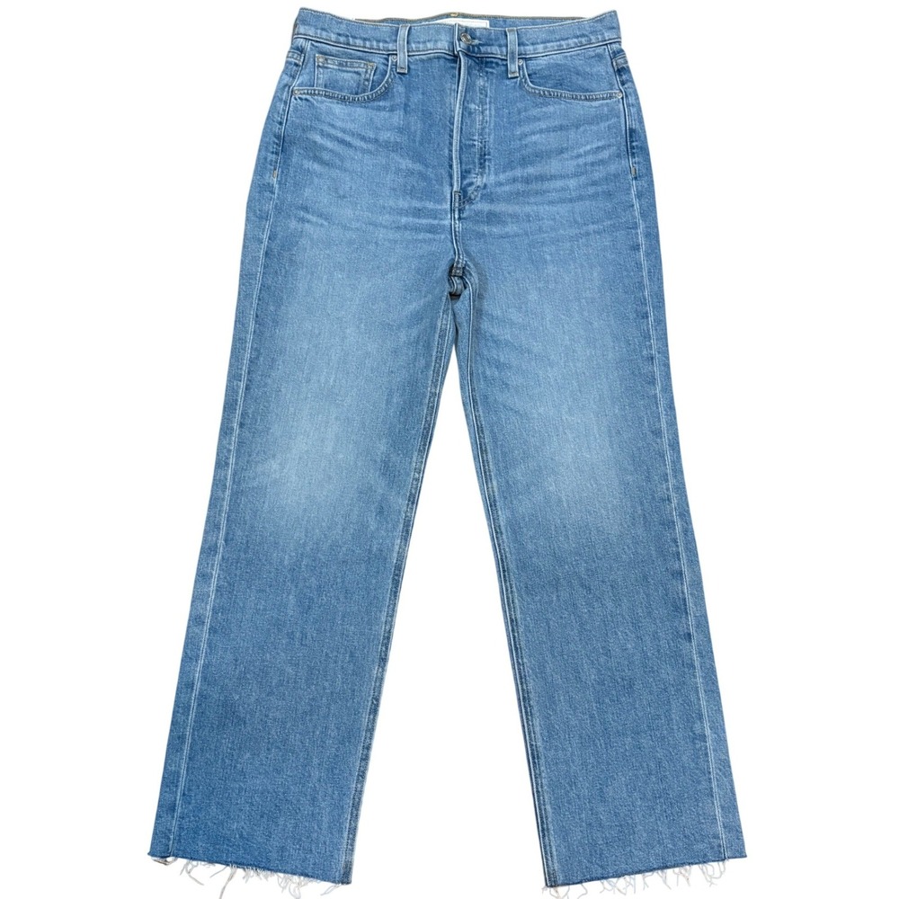 Frank & Eileen Jeans Womens 30 Blue Monaghan Straight Leg Raw Hem Denim NWOT